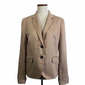 J. Crew Women's Beige Linen Blend Blazer